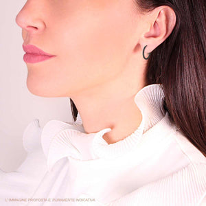 Orecchini in acciaio cerchio 17 mm nero-2b Gioielli