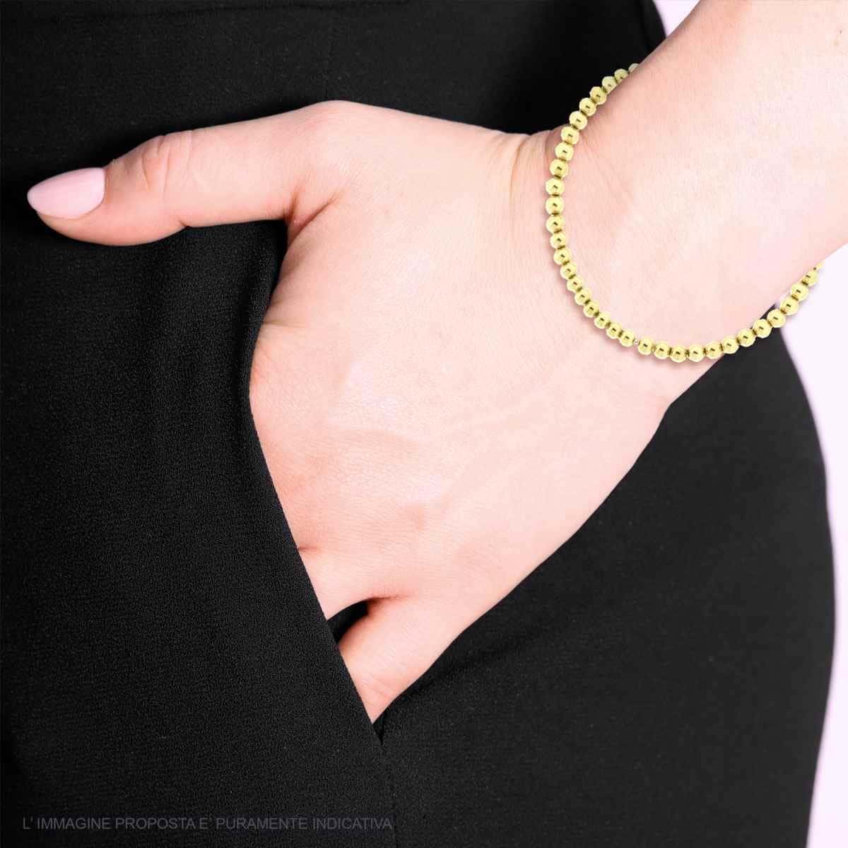 Bracciale in acciaio dorato a palline-2b Gioielli