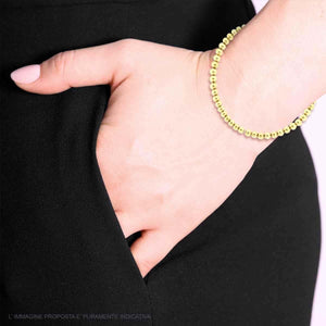 Bracciale in acciaio dorato a palline-2b Gioielli