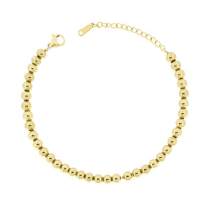 Bracciale in acciaio dorato a palline-2b Gioielli