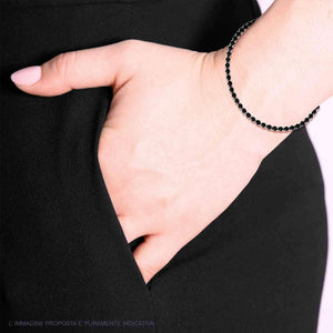 Bracciale tennis cristalli neri 3 mm-2b Gioielli