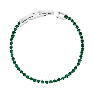 Bracciale tennis cristalli verdi 3 mm-2b Gioielli