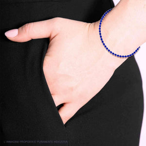 Bracciale tennis cristalli blu elettrico 3 mm-2b Gioielli