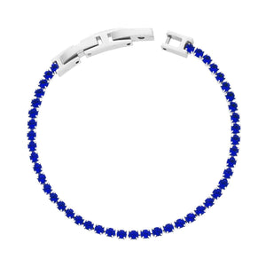 Bracciale tennis cristalli blu elettrico 3 mm-2b Gioielli