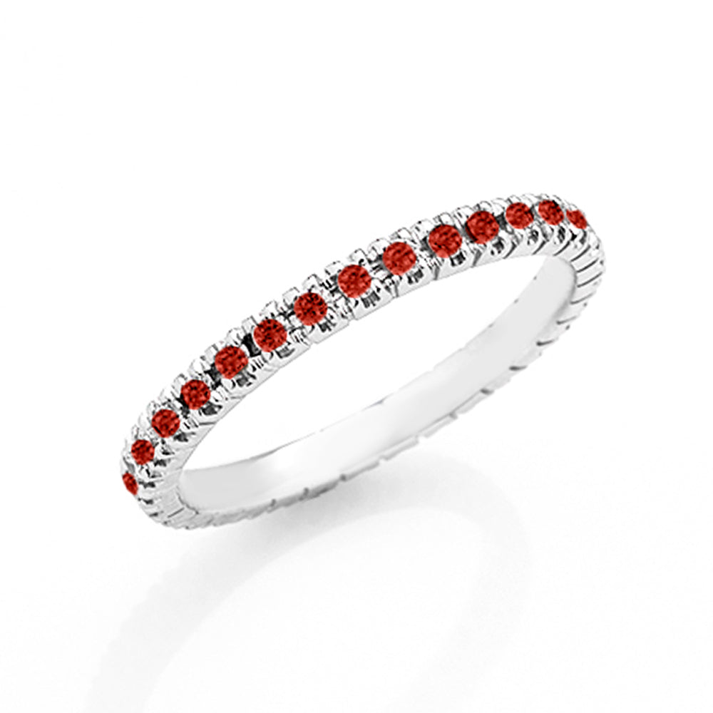 Anello veretta Eternity oro bianco 18kt Rubini 0,55 ct-2b Gioielli