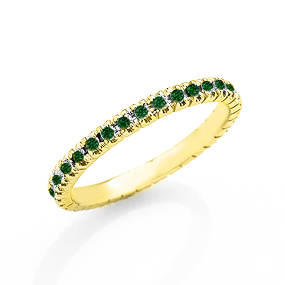 Anello veretta Eternity oro giallo18kt Smeraldi 0,55 ct-2b Gioielli
