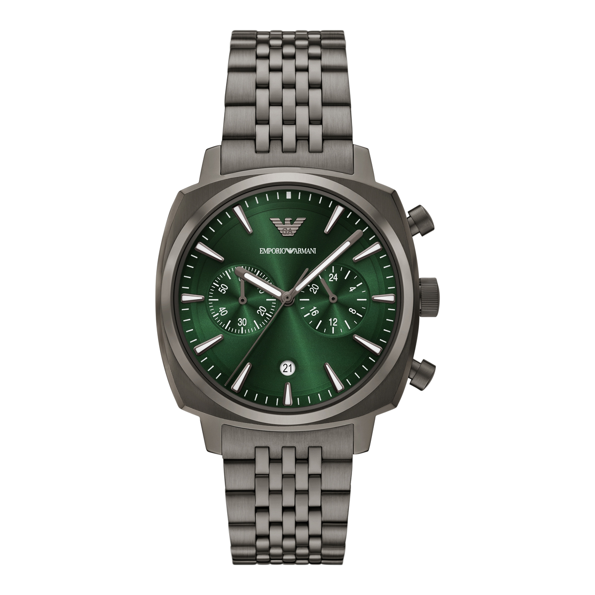 Cronografo Emporio Armani AR11689 uomo 40 mm verde canna di fucile-2b Gioielli