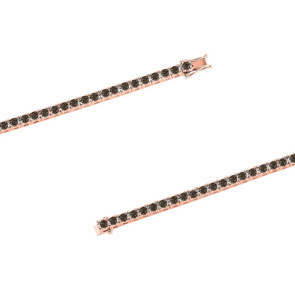 Bracciale tennis oro rosa 18Kt Diamanti brown 1,26 Ct-2b Gioielli