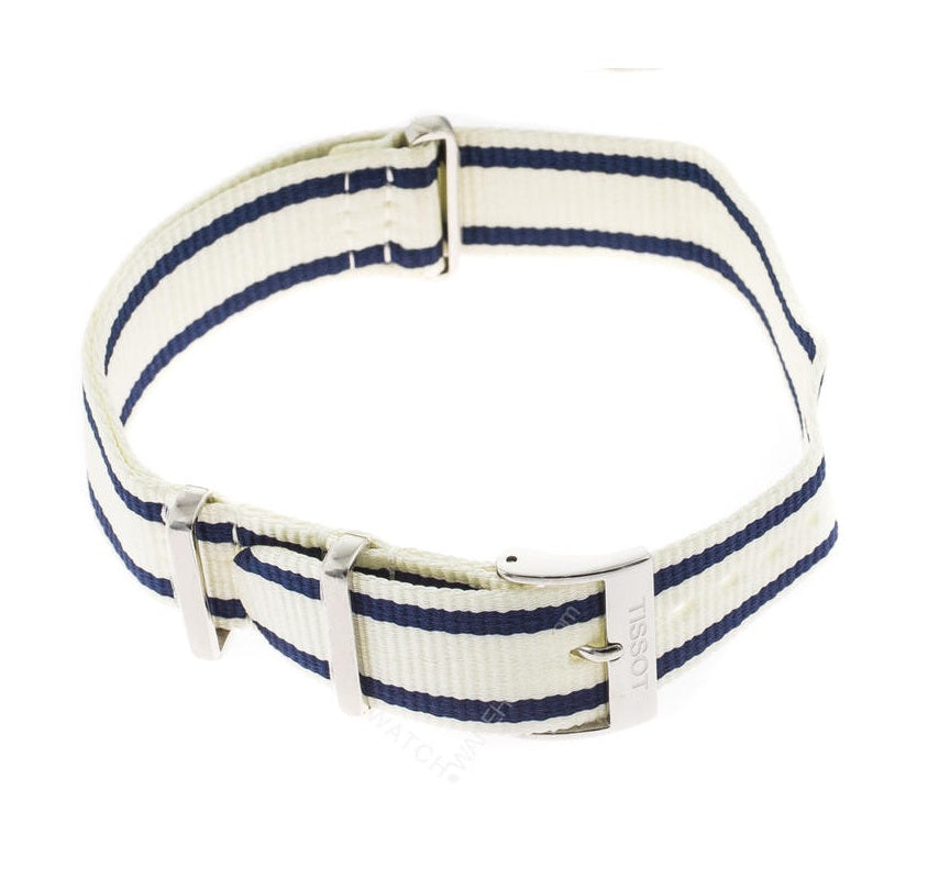 Cinturino originale Tissot in tessuto bianco 19 mm NATO-2b Gioielli