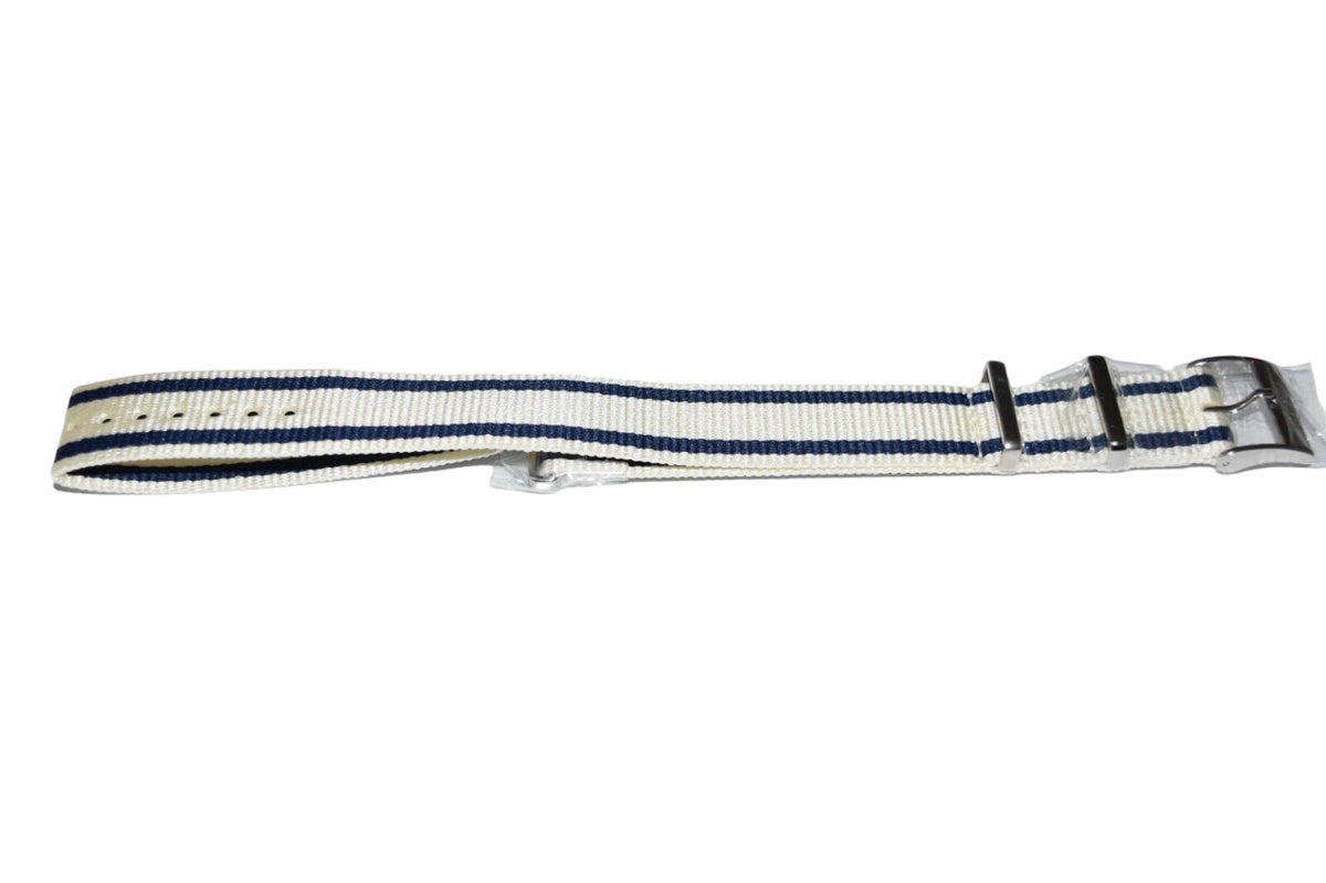 Cinturino originale Tissot in tessuto bianco 19 mm NATO-2b Gioielli