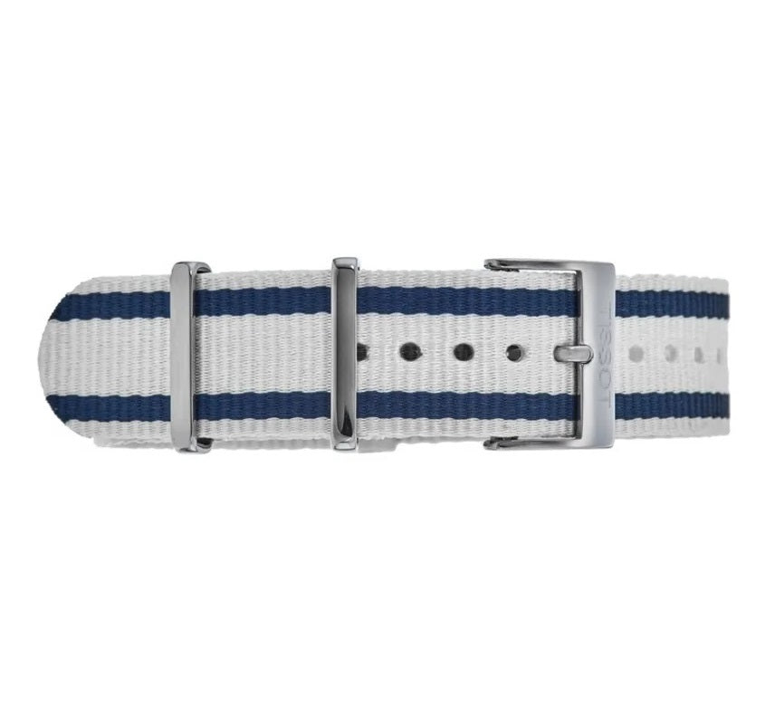 Cinturino originale Tissot in tessuto bianco 19 mm NATO-2b Gioielli