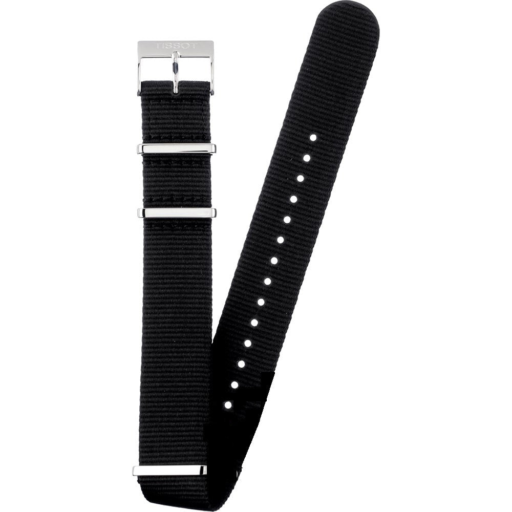 Cinturino originale Tissot in tessuto nero 19 mm NATO-2b Gioielli
