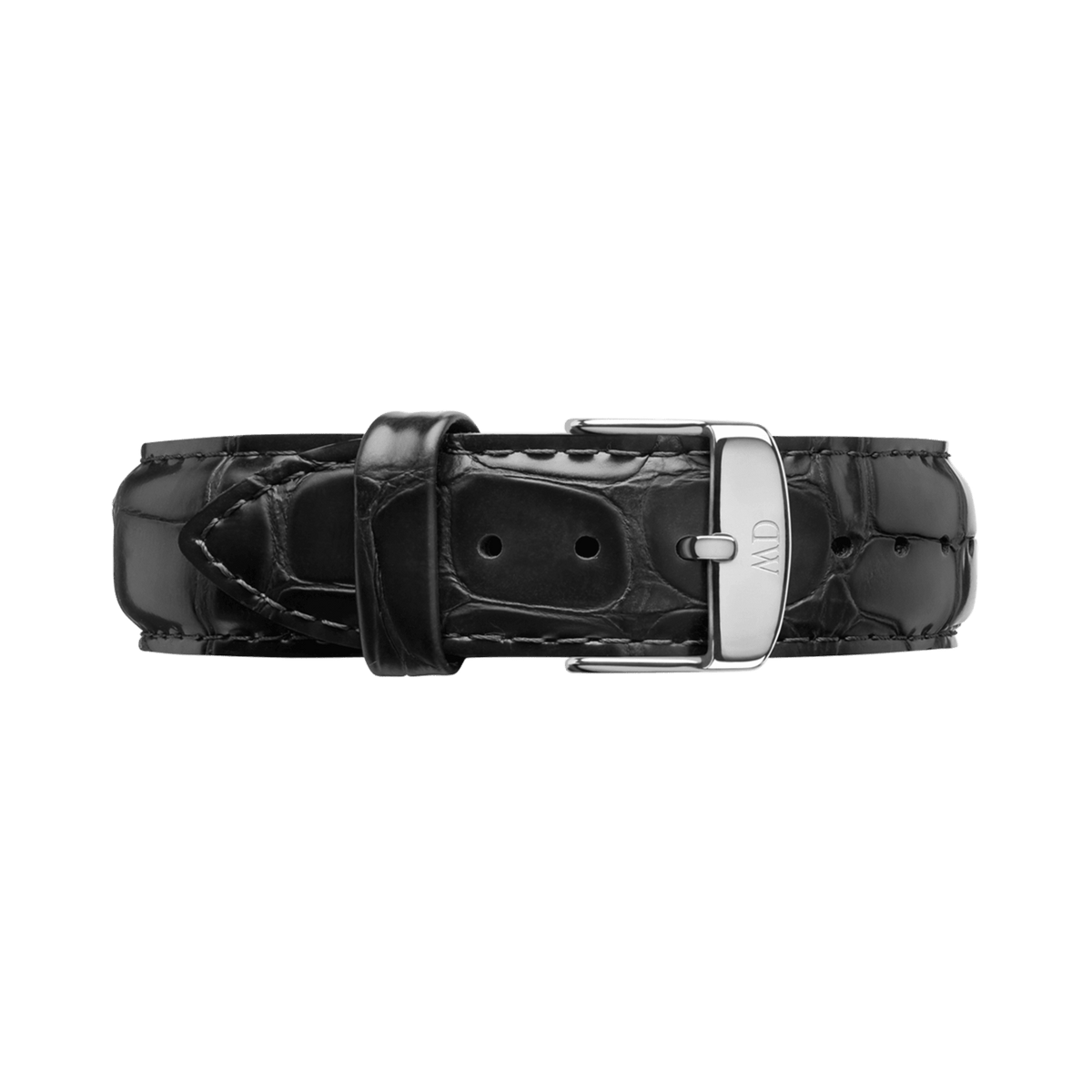 Cinturino originale Daniel Wellington Reading Silver DW00200188 pelle nera 12 mm