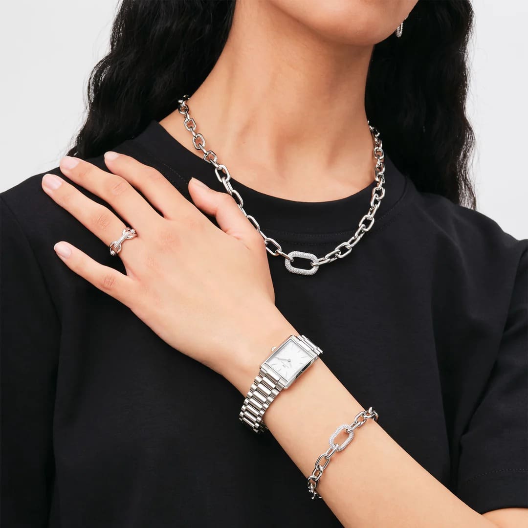 Anello DW Crystal Link Silver DW00400616 donna misura 14-2b Gioielli