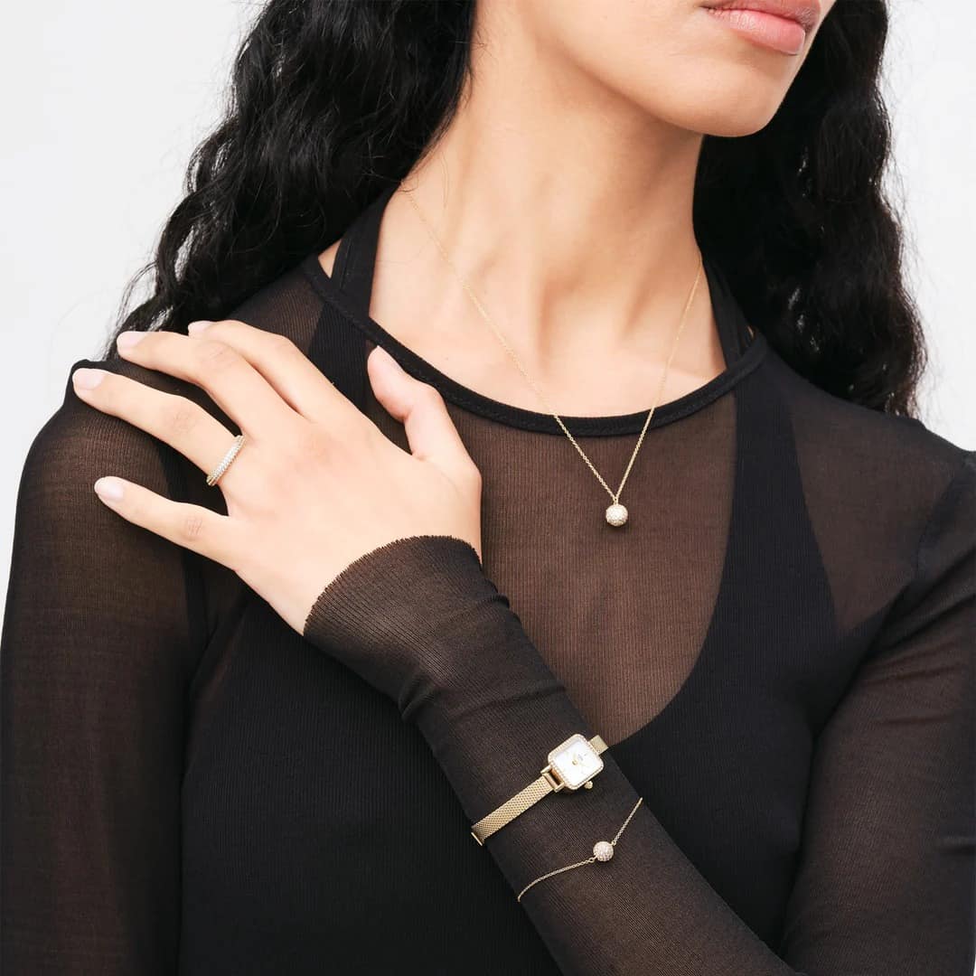 Collana DW Pavè Crystal Gold DW00400640 donna-2b Gioielli