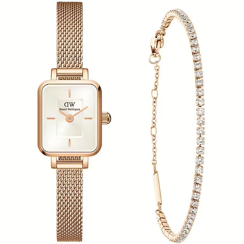Combo Orologio DW Quadro Mini + bracciale DW tennis DW00590010-2b Gioielli