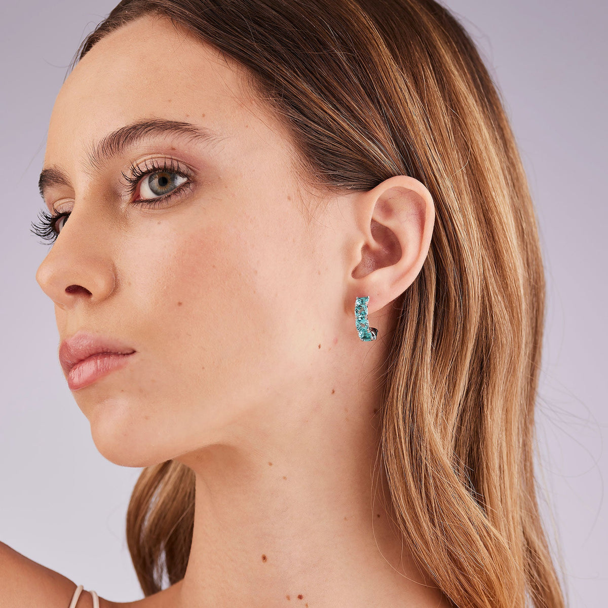 Monorecchino Brosway Fancy FAG13 donna argento 925 Paraiba 18 mm