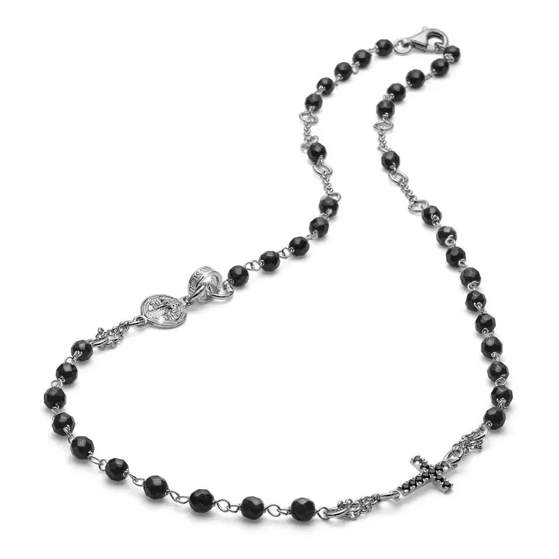 Collana Alessandro Magrino My Saint argento uomo G3808L rosario-2b Gioielli