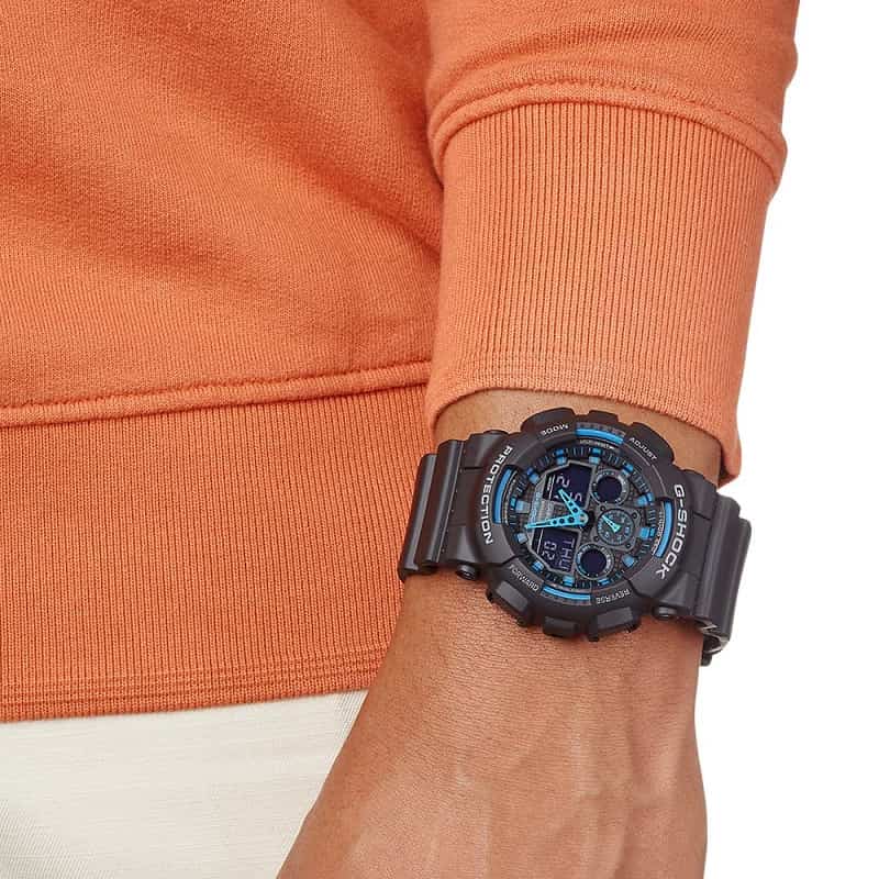 Orologio Casio G-Shock GA-100-1A2ER 51mm uomo nero blu-2b Gioielli