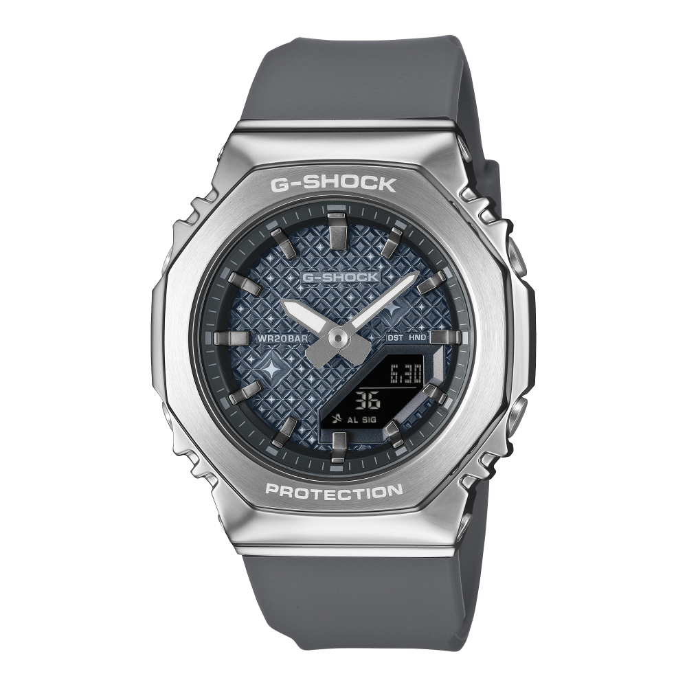 G-SHOCK GM-S2110NS-8AER, dettaglio orologio analogico digitale