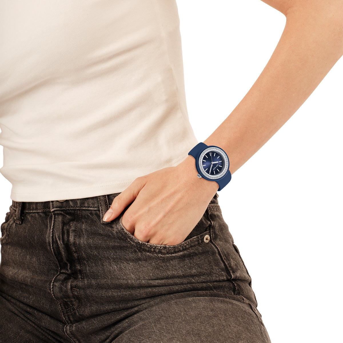 Orologio Hip Hop Hero.Dot Bezel HWU1304 donna 34 mm blu