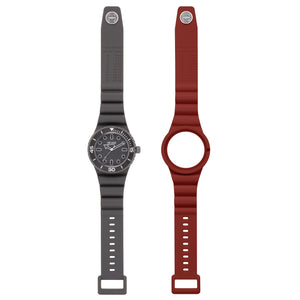 Orologio Hip Hop Master HWU1334 uomo 41 mm grigio/bordeaux