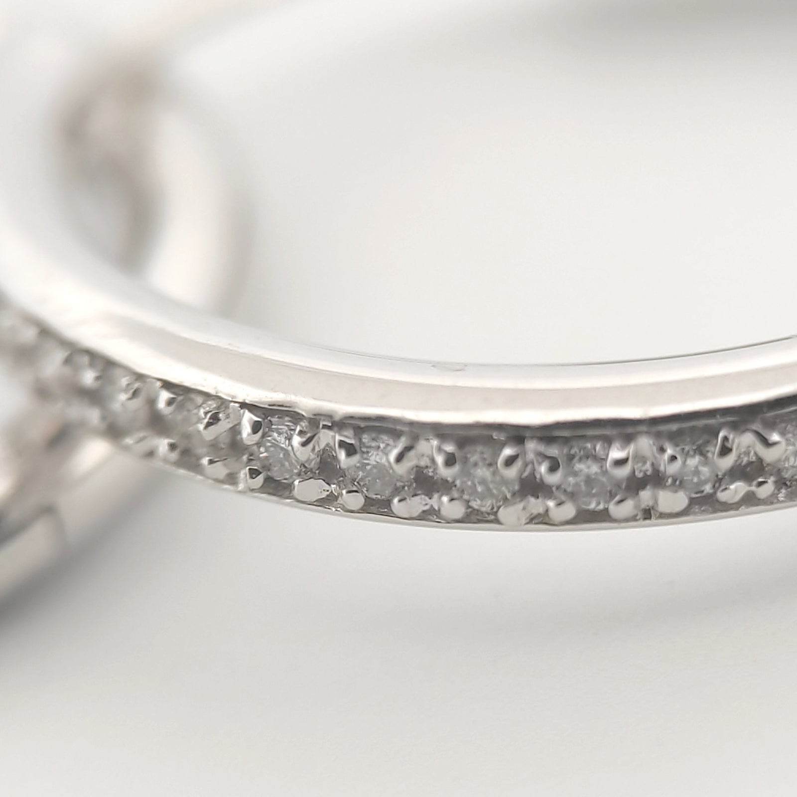Orecchini oro bianco 18kt Diamanti 0,16 Ct a cerchio-2b Gioielli