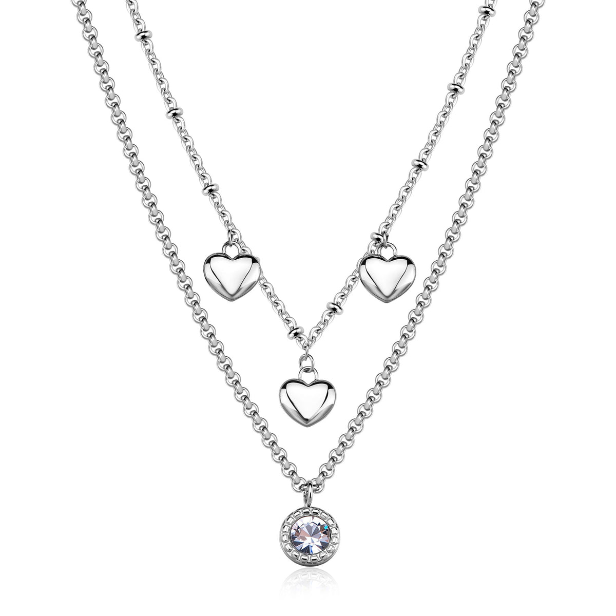 Collana S'Agapõ Aurora SAR58 doppio filo con cuore