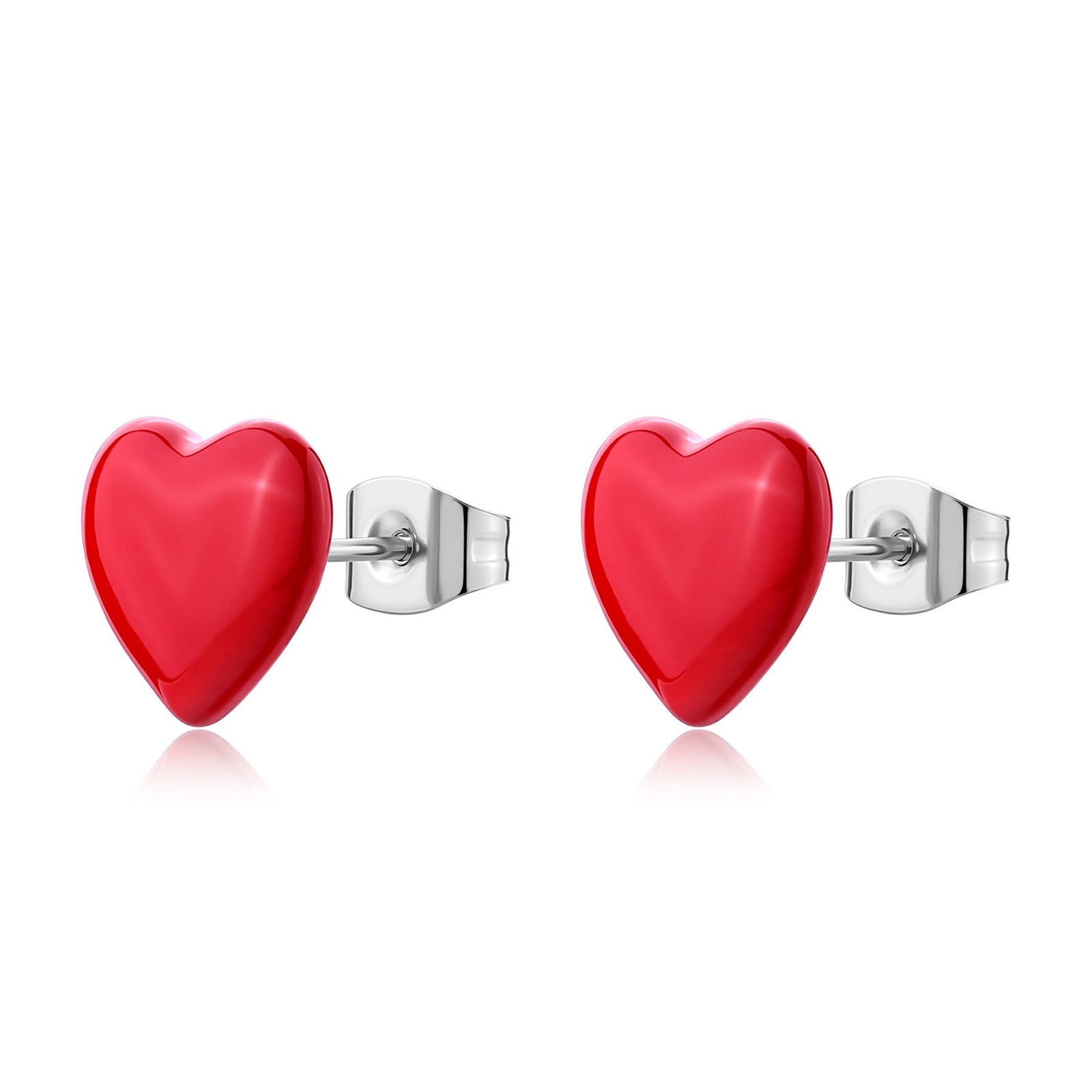 Orecchini S’Agapõ Click SCK300 cuore smaltato rosso-2b Gioielli