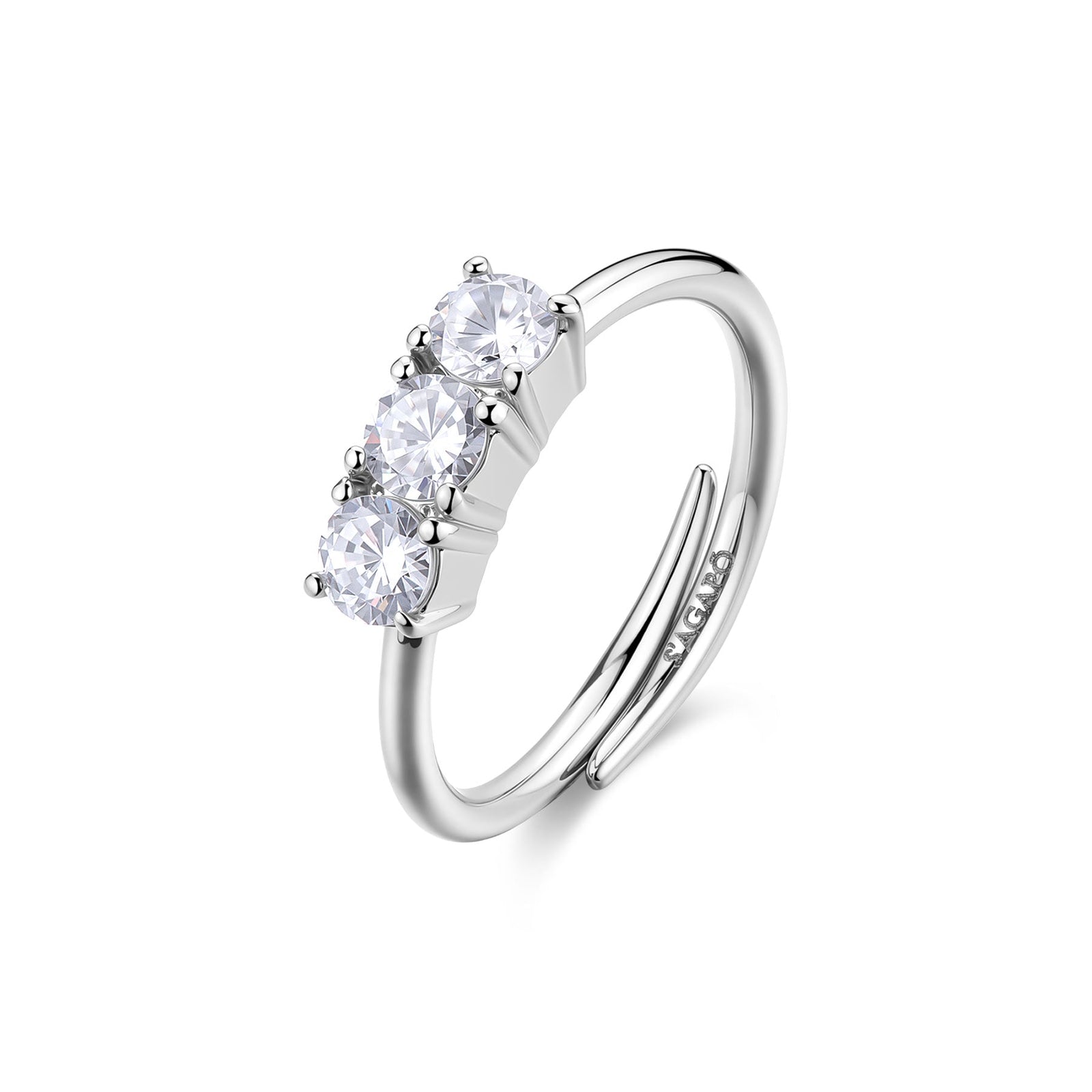 Anello regolabile S'Agapõ DAZZLY SDZ155 in acciaio con zirconi