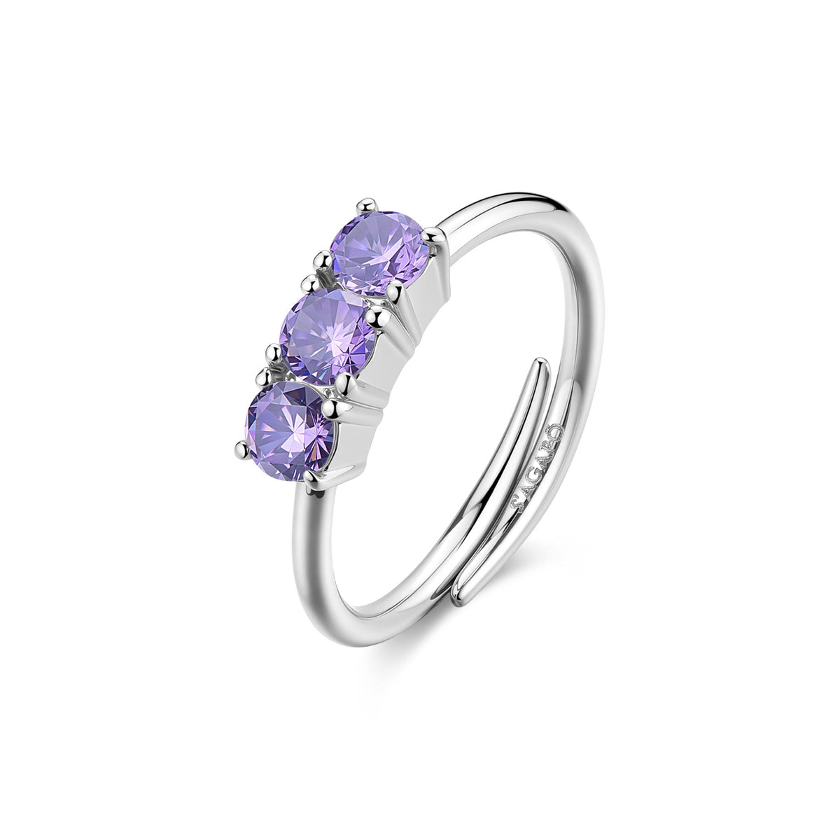 Anello regolabile S'Agapõ DAZZLY SDZ156 con zirconi colore ametista