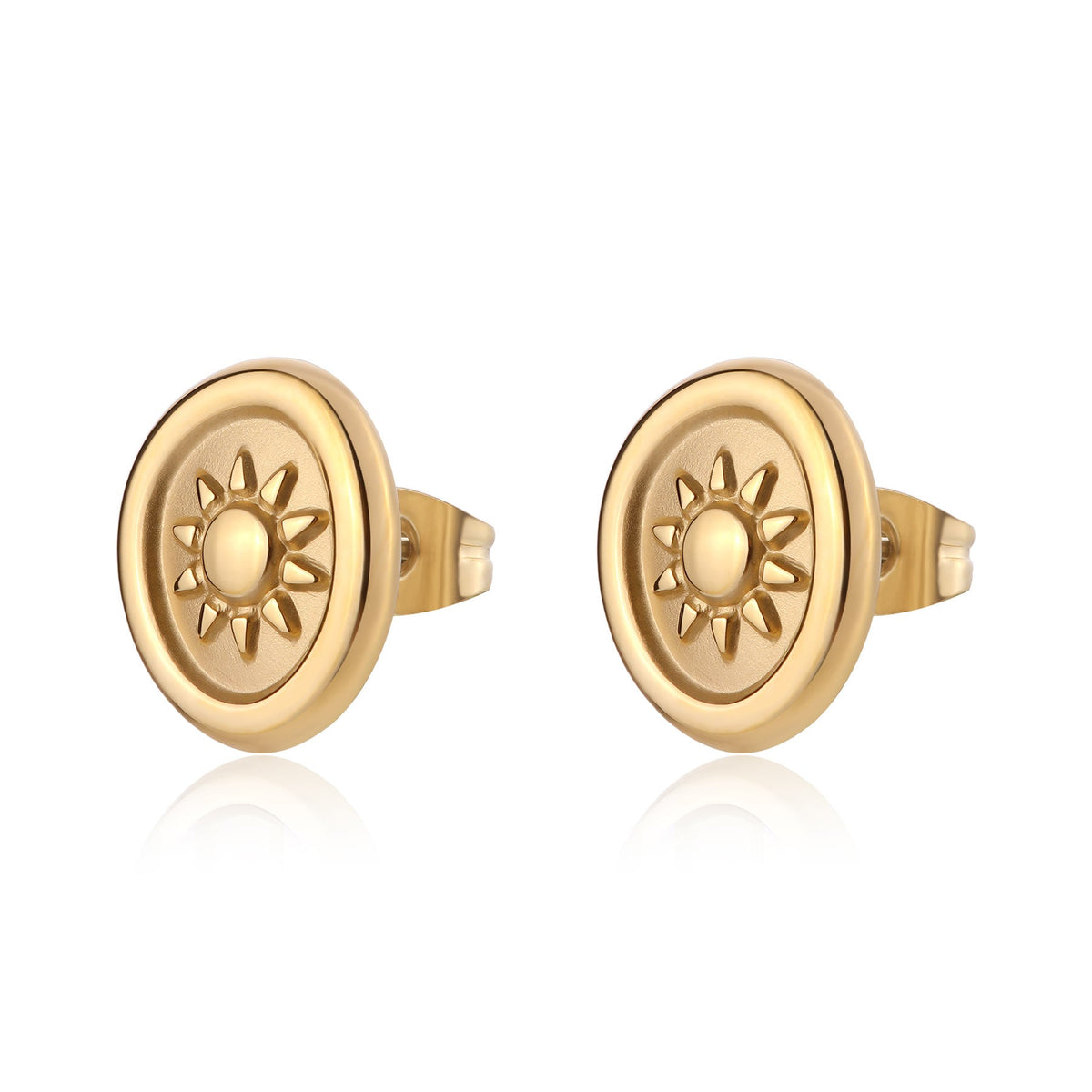 Orecchini S'Agapõ Feelings SFE22 donna acciaio PVD oro 14K sole-2b Gioielli