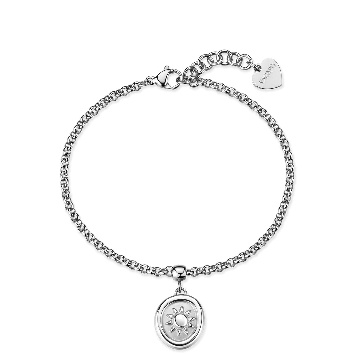 Bracciale S'Agapõ Feelings SFE48 in acciaio 316L con pendente sole