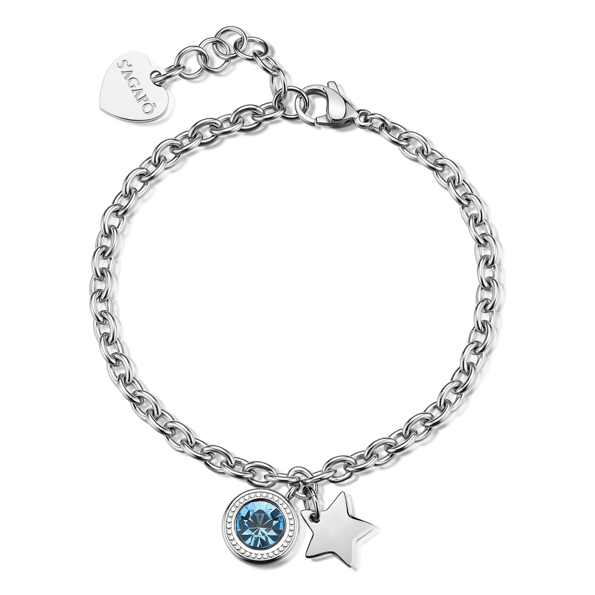 Bracciale S'Agapõ Lucky Light SKT60 in acciaio 316L con stella