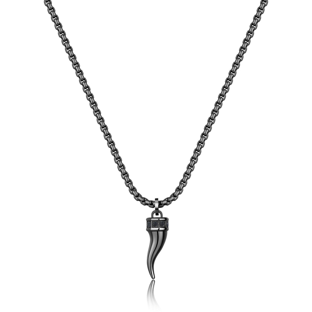 Collana uomo S'Agapõ ROGUE SRG38 cornetto e finitura rutenio