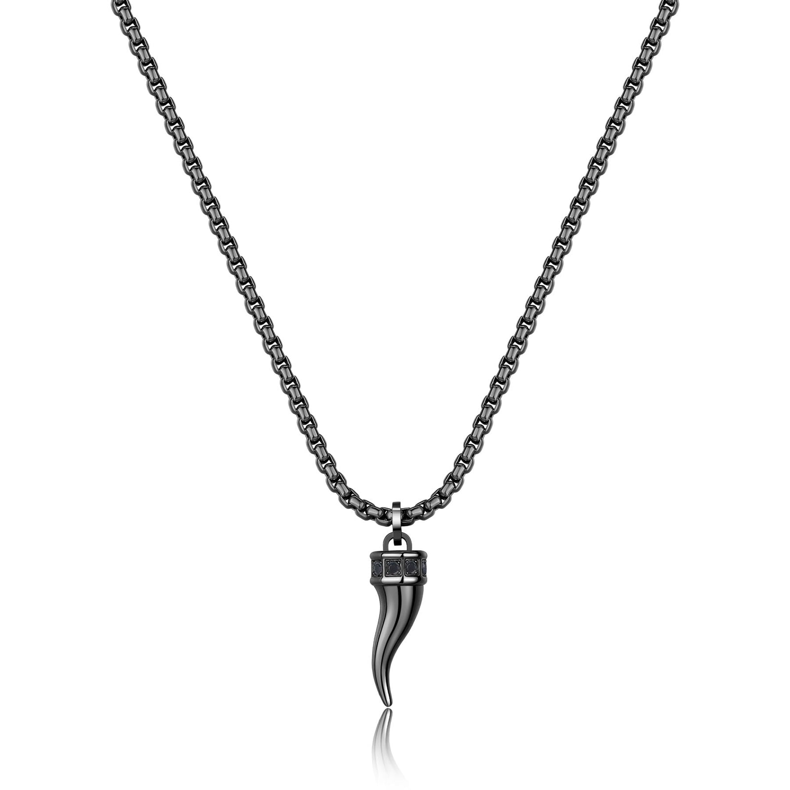 Collana uomo S'Agapõ ROGUE SRG38 cornetto e finitura rutenio