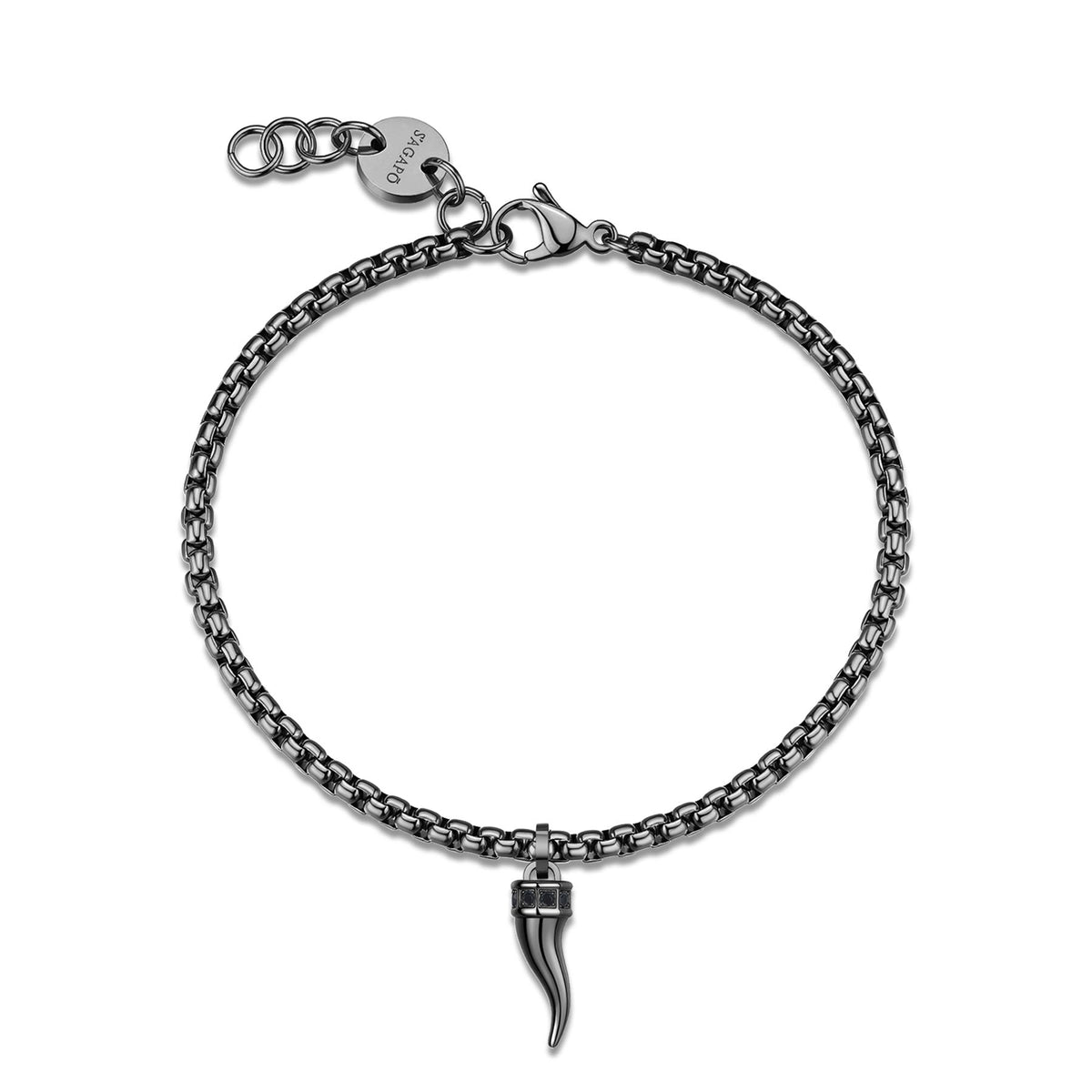 Bracciale S'Agapõ ROGUE SRG41 cornetto e zirconi neri rutenio
