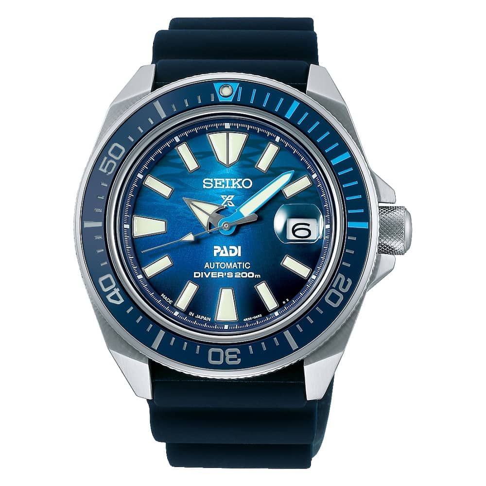 Orologio Seiko Prospex PADI Samurai SRPJ93K1 The Great Blue automatico uomo 44 mm-2b Gioielli