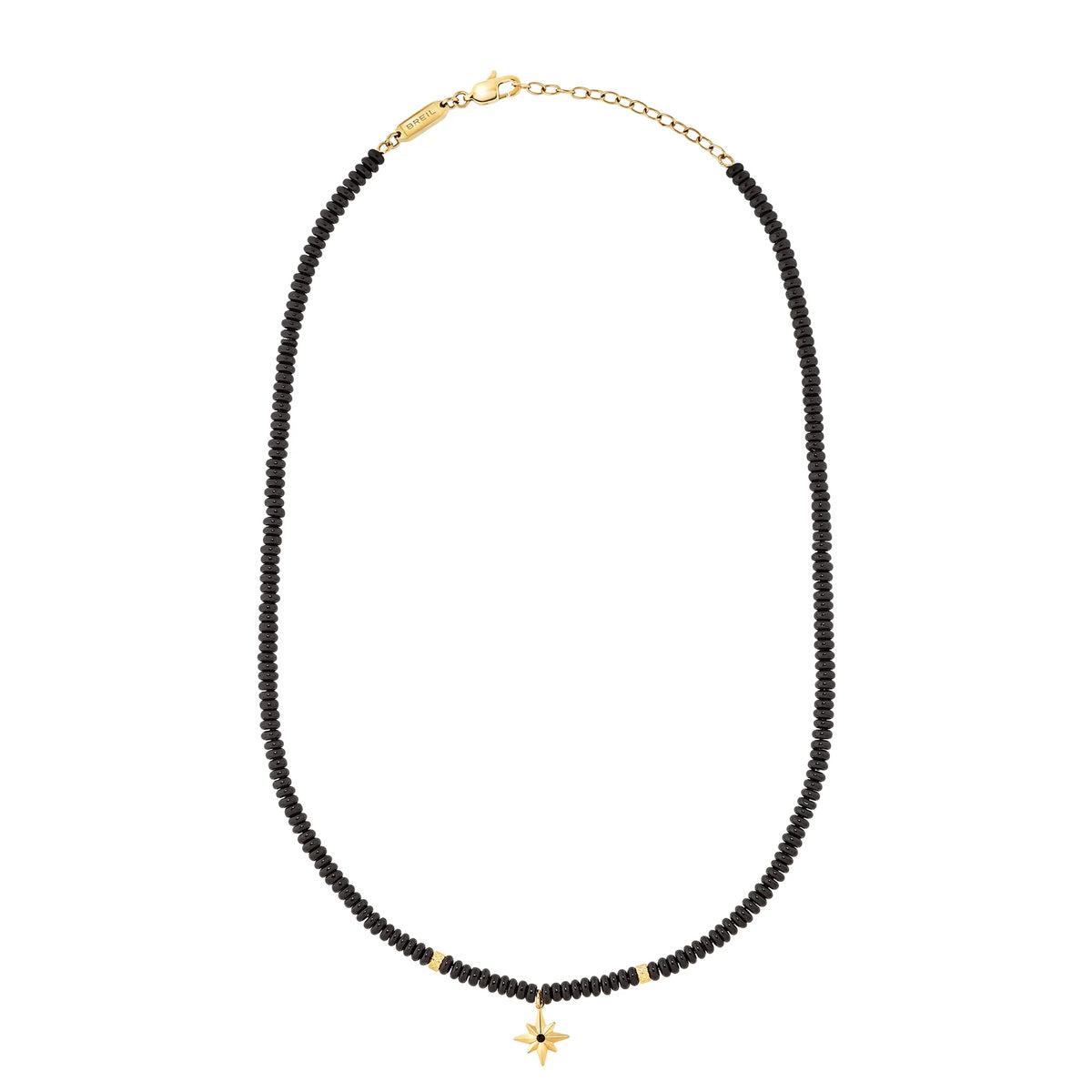 Collana Breil Infinite Star TJ4173 con stella oro PVD e agata nera