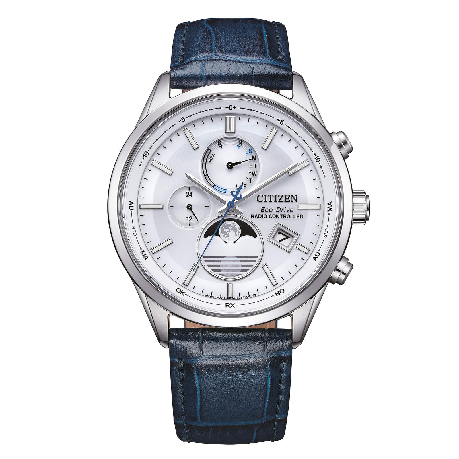 Citizen Tsuki-Yomi BY1030-09A Moon Phase cinturino pelle blu-2b Gioielli