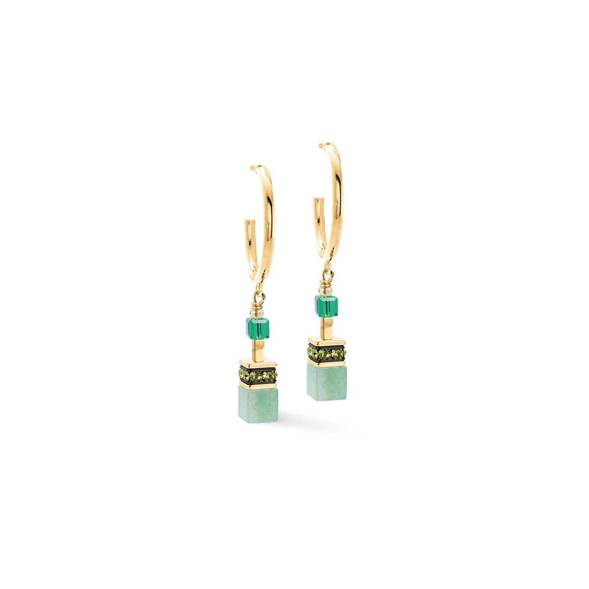 Orecchini Coeur de Lion GeoCUBE Precious Statement Emerald Garden 3039210516, immagine principale
