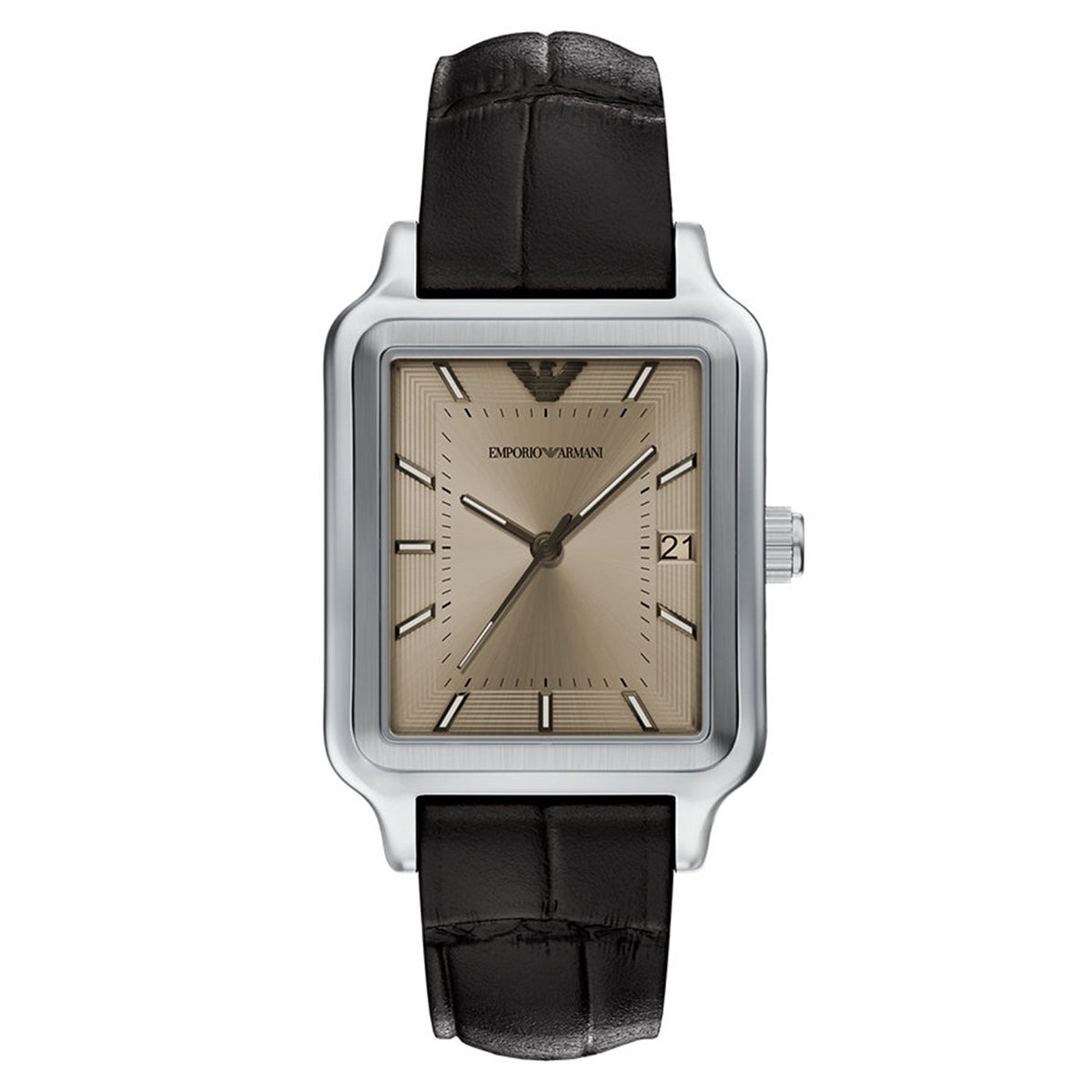 Emporio Armani AR11756 da uomo, vista frontale dell'orologio rettangolare