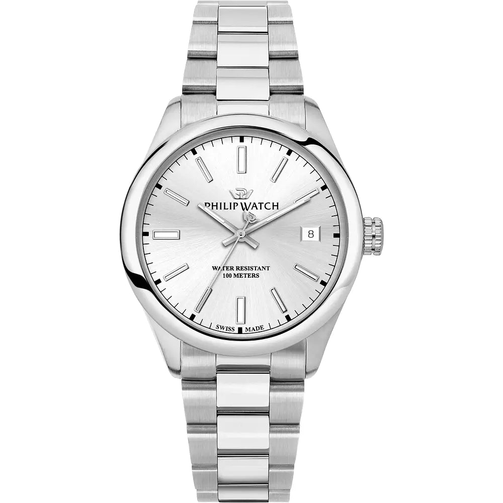 Philip Watch Caribe Urban R8253227004 quadrante argentato, vista frontale