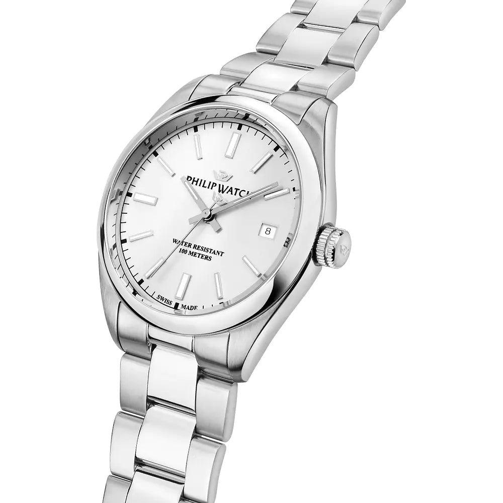 Philip Watch Caribe Urban R8253227004 quadrante argentato, vista tre quarti