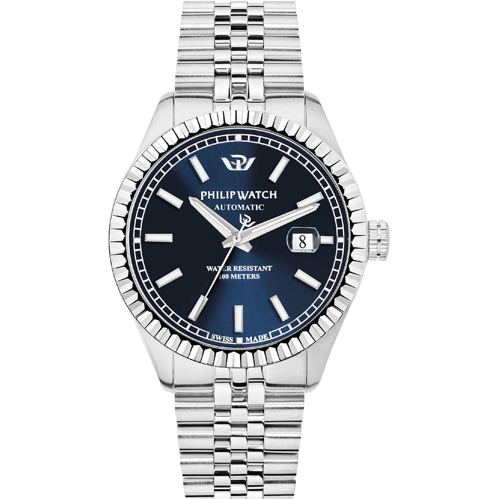 Orologio Philip Watch Caribe R8223597022 automatico uomo quadrante blu-2b Gioielli