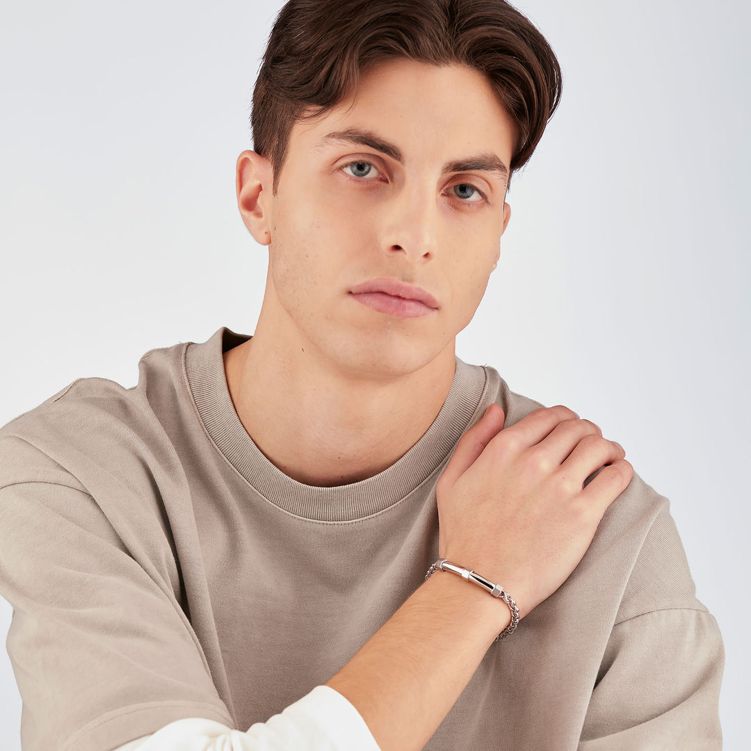 Bracciale S'Agapõ Bound SBD14 uomo in acciaio-2b Gioielli