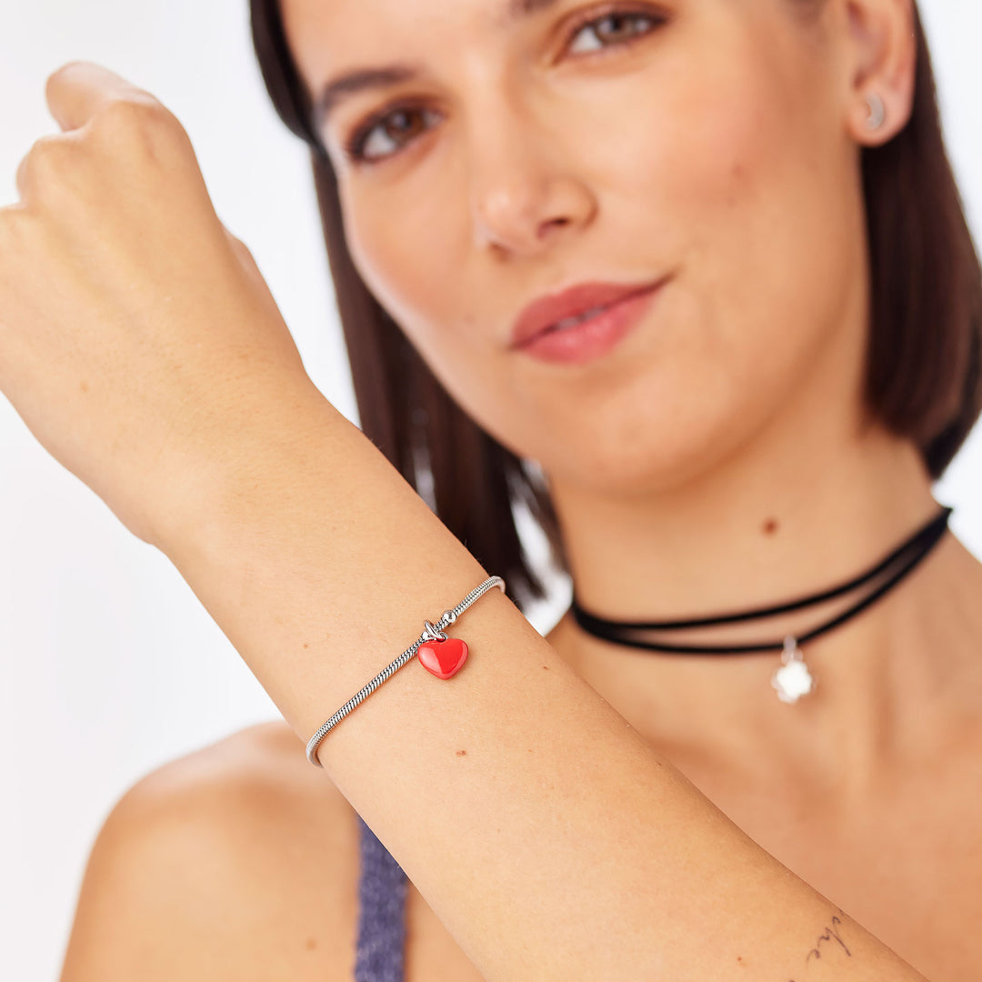 Bracciale S'Agapõ Click SCK291 cuore rosso, foto secondaria