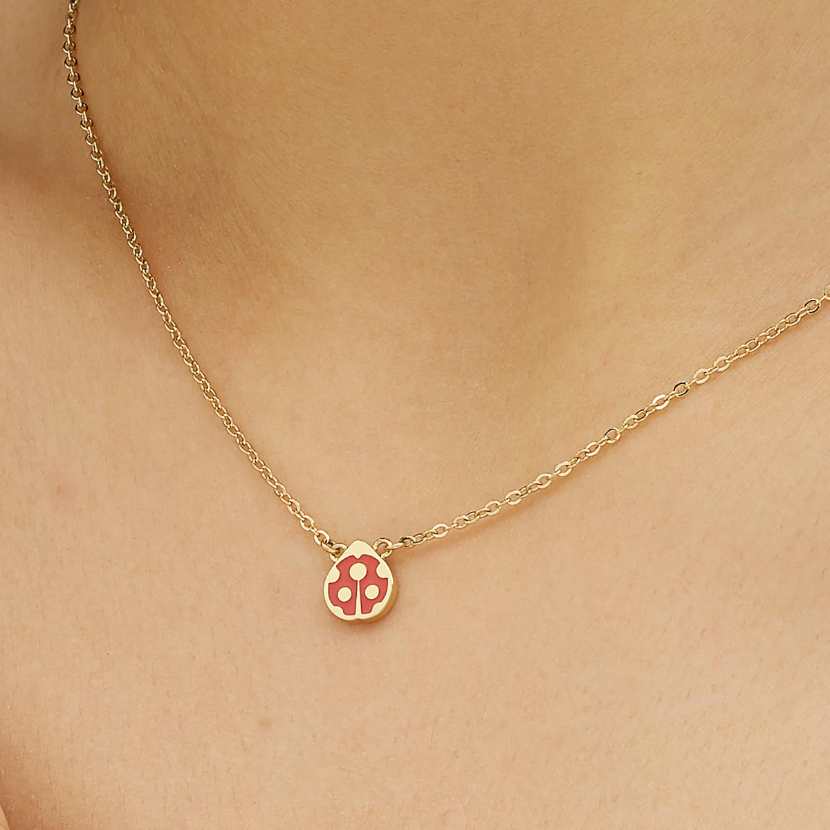 Collana S’Agapõ Click SCK259 dorata con coccinella rossa-2b Gioielli