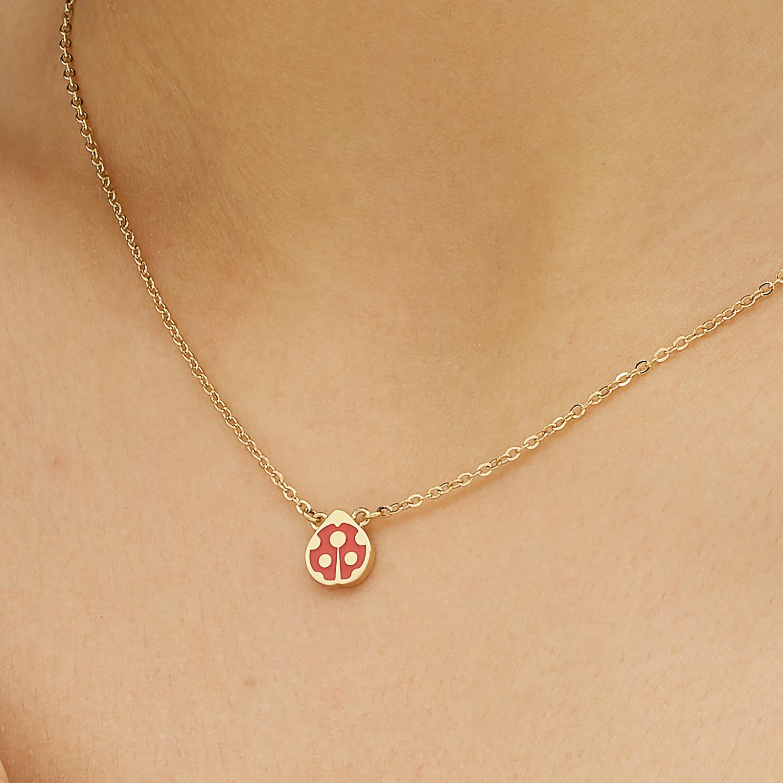 Collana S’Agapõ Click SCK259 dorata con coccinella rossa-2b Gioielli