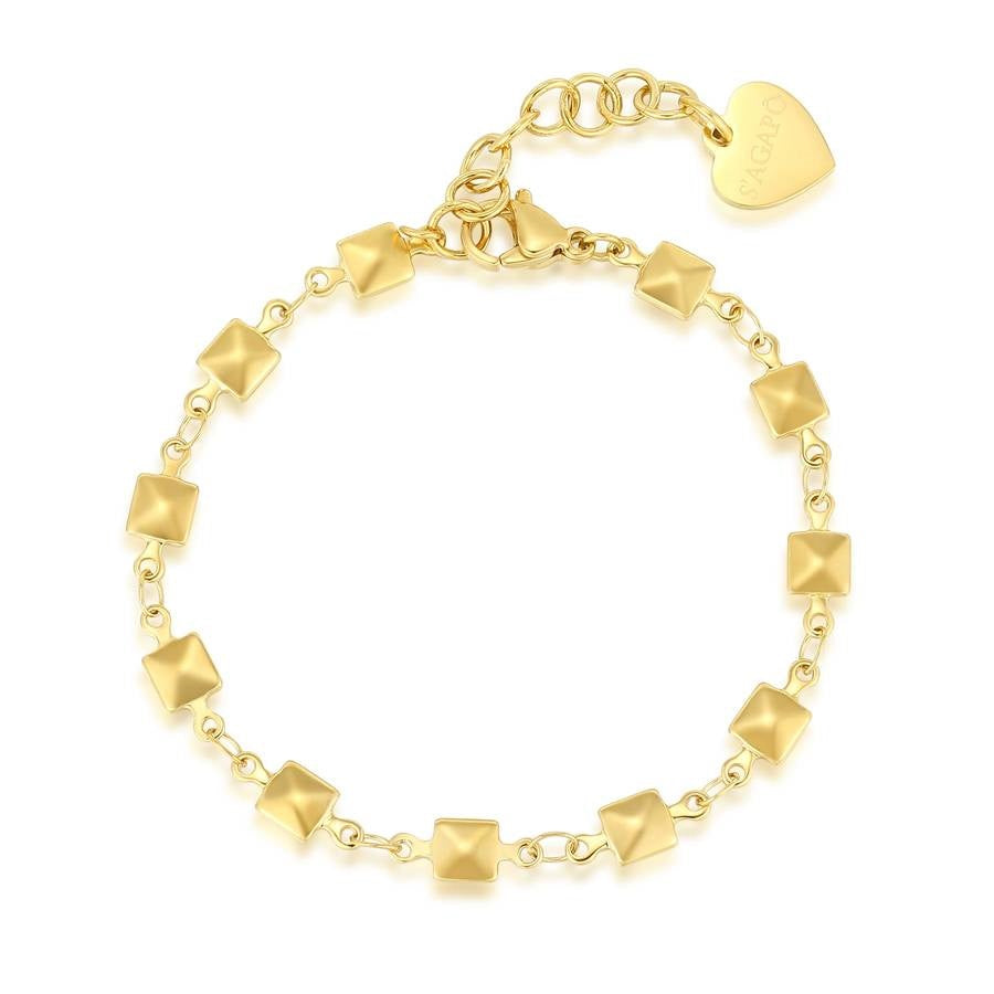 Bracciale S’Agapõ Chunky SHK32 donna dorato 18,5 cm-2b Gioielli